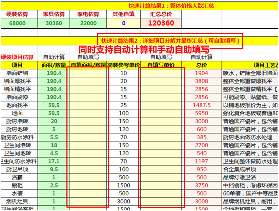 最新90平米装修预算！装修报价清单明细一张excel表搞定！(图5)